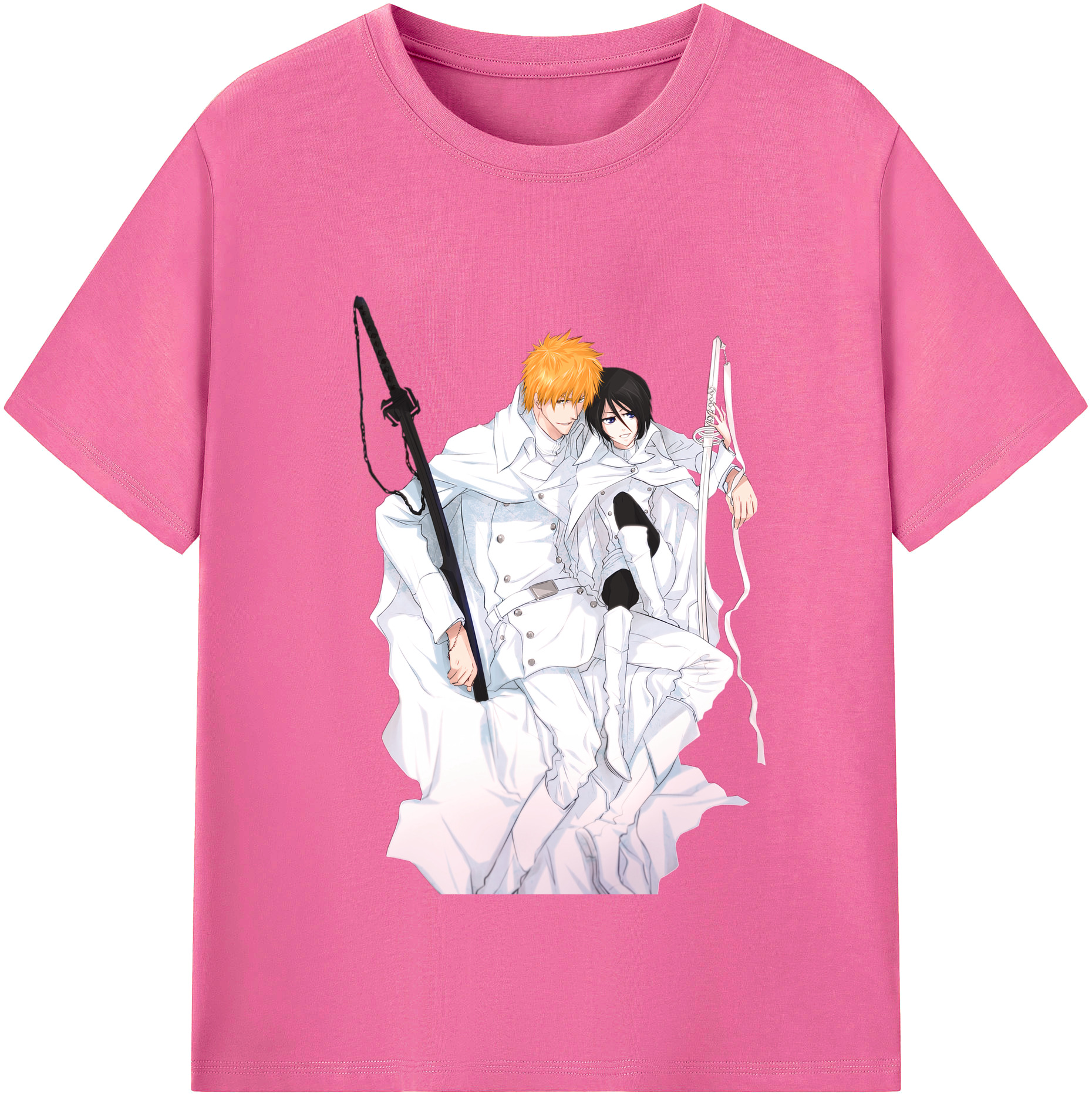 （画像用） ブリーチ 黒崎一護（くろさき いちご）BLEACH Kurosaki Ichigo レディースカジュアルプリントTシャツ（綿100％）